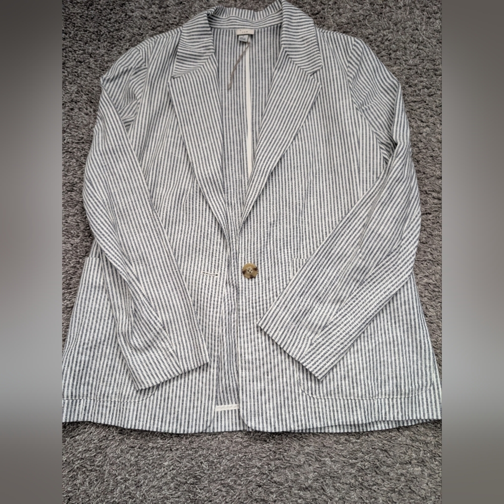 a new day Navy & White Striped Shirt Top